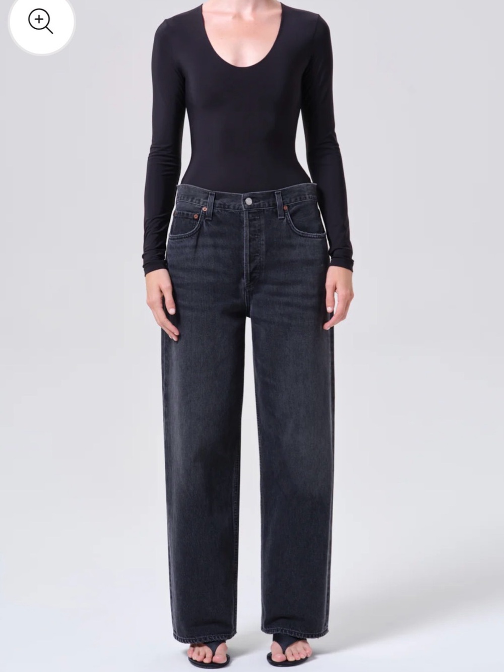 Agolde Women's low slug baggy Jeans in Washed Black sz 28 $248